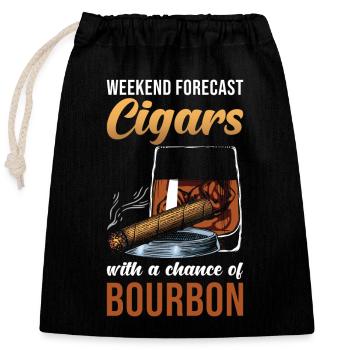Cigar Whisky Bourbon Lover - Sac cadeau en coton avec cordon (25 x 30 cm) - noir - Devant