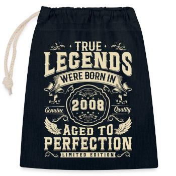 Legends Born in 2008 - Closable cotton gift bag (25x30cm) - navy - Front