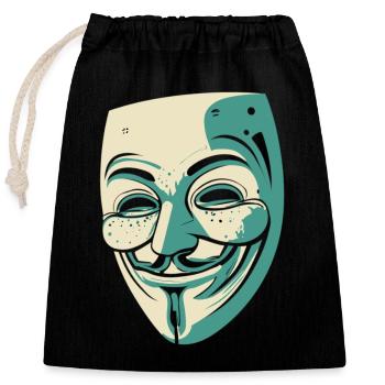 Guy Fawkes Mask - Closable cotton gift bag (25x30cm) - black - Front
