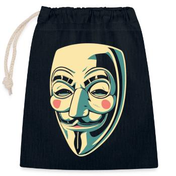 Guy Fawkes Mask - Closable cotton gift bag (25x30cm) - navy - Front