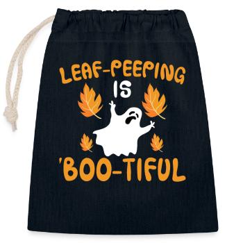 Leaf Peeping Halloween Costume - Closable cotton gift bag (25x30cm) - navy - Front