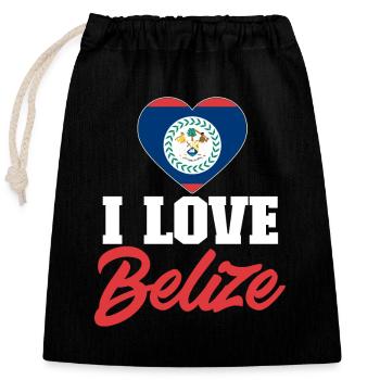 Belize Flagge Belizer - Verschließbarer Geschenkbeutel aus Baumwolle (25x30cm) - Schwarz - Vorne