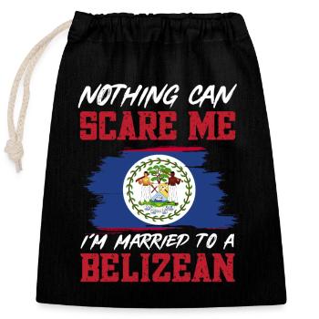 Belize Flagge Belizer - Verschließbarer Geschenkbeutel aus Baumwolle (25x30cm) - Schwarz - Vorne
