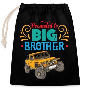 Big Brother, grand frère Autocollant - Sac cadeau en coton avec cordon (25 x 30 cm) - noir - Devant