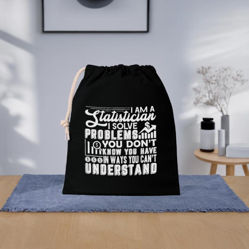 Statistician Statistician Solve Problems Closable cotton gift bag (25x30cm)
