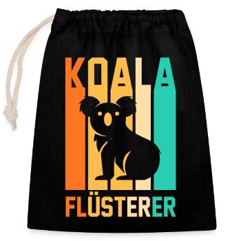 Koalabär Koala - Verschließbarer Geschenkbeutel aus Baumwolle (25x30cm) - Schwarz - Vorne
