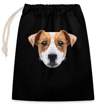 Polygon JRT Four-Legged Dog Jack Russell Terrier - Closable cotton gift bag (25x30cm) - black - Front