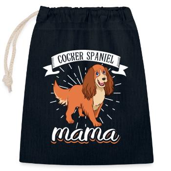 Cocker Spaniel Mama - Cocker Spaniel - Sac cadeau en coton avec cordon (25 x 30 cm) - bleu marine - Devant