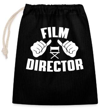 Film Director Outfit - Closable cotton gift bag (25x30cm) - black - Front