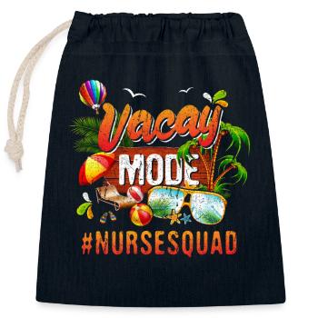 Groupe de vacances infirmière #Nursesquad - Sac cadeau en coton avec cordon (25 x 30 cm) - bleu marine - Devant