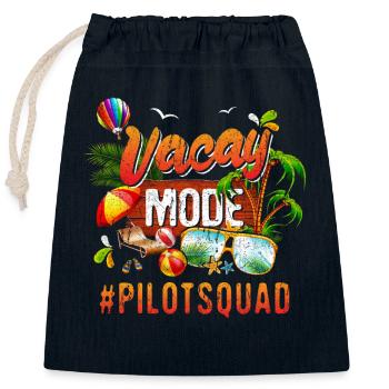 Groupe de vacances pilote #Pilotsquad - Sac cadeau en coton avec cordon (25 x 30 cm) - bleu marine - Devant