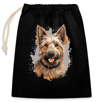 Hund Berger Picard - Verschließbarer Geschenkbeutel aus Baumwolle (25x30cm) - Schwarz - Vorne