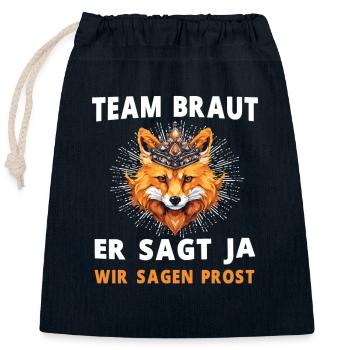 Hochzeit Junggesellenabschied Fuchs Bräutigam - Verschließbarer Geschenkbeutel aus Baumwolle (25x30cm) - Navy - Vorne