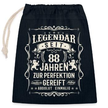 Vintage Geburtstagsgeschenk 88 Jahren - Verschließbarer Geschenkbeutel aus Baumwolle (25x30cm) - Navy - Vorne
