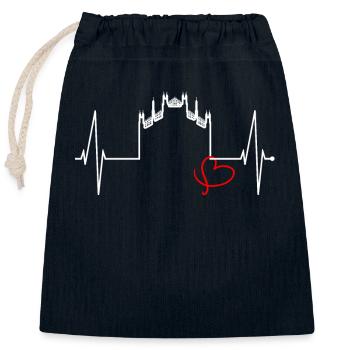 Mailand Skyline Italien Herzschlag Fan Love Milano - Verschließbarer Geschenkbeutel aus Baumwolle (25x30cm) - Navy - Vorne