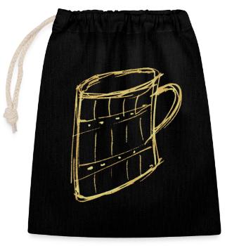 krug for black - Verschließbarer Geschenkbeutel aus Baumwolle (25x30cm) - Schwarz - Vorne