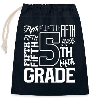 5. Klasse Fünftes Typografie-Team Lehrer 100. - Verschließbarer Geschenkbeutel aus Baumwolle (25x30cm) - Navy - Vorne