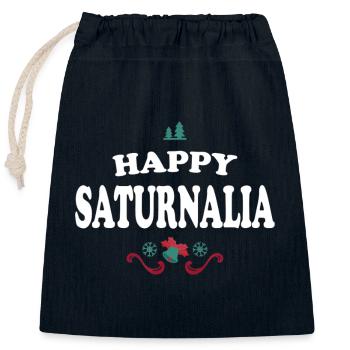 Happy Saturnalia - Closable cotton gift bag (25x30cm) - navy - Front
