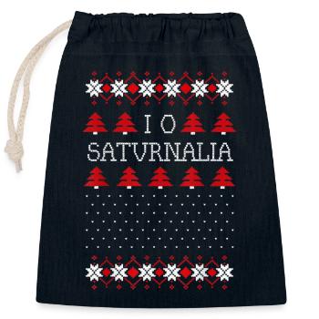 Saturnalia - Closable cotton gift bag (25x30cm) - navy - Front