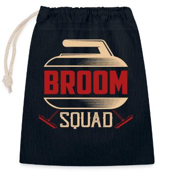 Broom Squad Ice Sport Sweeping Curler - Sac cadeau en coton avec cordon (25 x 30 cm) - bleu marine - Devant