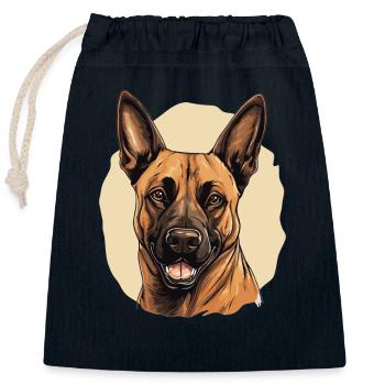 Hund Belgischer Schäferhund - Verschließbarer Geschenkbeutel aus Baumwolle (25x30cm) - Navy - Vorne