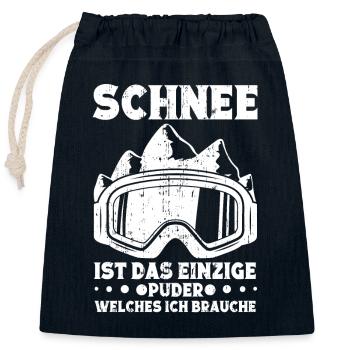 Skifahren Wintersportler Skibrille Skifahrer - Verschließbarer Geschenkbeutel aus Baumwolle (25x30cm) - Navy - Vorne
