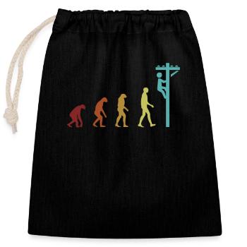 Electrician Evolution Electronics Technician Electrician - Closable cotton gift bag (25x30cm) - black - Front