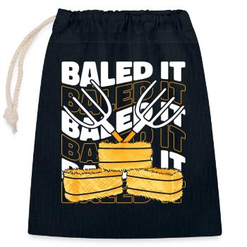 Baled It Agriculture Agriculteur biologique Agriculteur - Sac cadeau en coton avec cordon (25 x 30 cm) - bleu marine - Devant