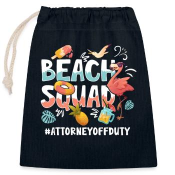 Groupe de plage de vacances de l’avocat - Sac cadeau en coton avec cordon (25 x 30 cm) - bleu marine - Devant