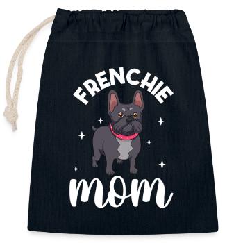 Frenchie Mom - French Bulldog - Closable cotton gift bag (25x30cm) - navy - Front