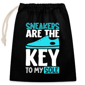 La clé de mon âme - Sneaker Collector - Sac cadeau en coton avec cordon (25 x 30 cm) - noir - Devant