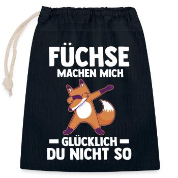 Fuchs - Verschließbarer Geschenkbeutel aus Baumwolle (25x30cm) - Navy - Vorne