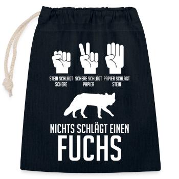 Fuchs - Verschließbarer Geschenkbeutel aus Baumwolle (25x30cm) - Navy - Vorne