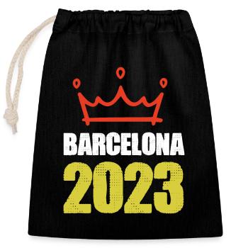 Barcelone 2023 - Sac cadeau en coton avec cordon (25 x 30 cm) - noir - Devant