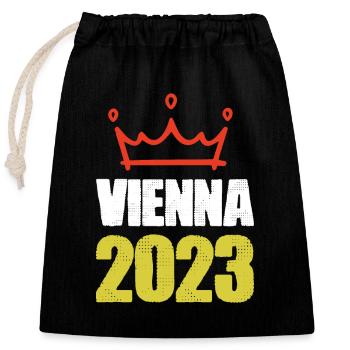 Vienna 2023 Wien - Closable cotton gift bag (25x30cm) - black - Front