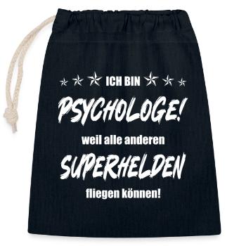 Ich bin Psychologe weil alle anderen Superhelden.. - Verschließbarer Geschenkbeutel aus Baumwolle (25x30cm) - Navy - Vorne