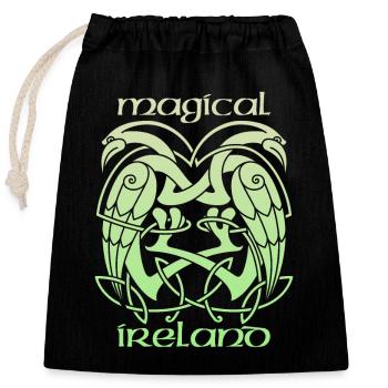 Celtic, Celtic Irish Knot, Magical Ireland - Closable cotton gift bag (25x30cm) - black - Front