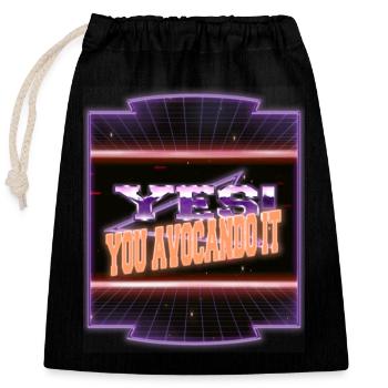 Anniversaire Joyeux Végétarien Bday Végétalien Go Vegan - Sac cadeau en coton avec cordon (25 x 30 cm) - noir - Devant
