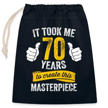 Drôle 70 ans blague 70e anniversaire gag humour - Sac cadeau en coton avec cordon (25 x 30 cm) - bleu marine - Devant