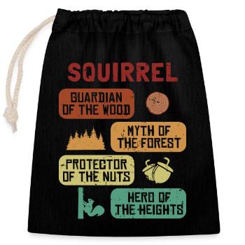 Gardien Mythe Protecteur Héros Écureuil Eichhörnchen - Sac cadeau en coton avec cordon (25 x 30 cm) - noir - Devant