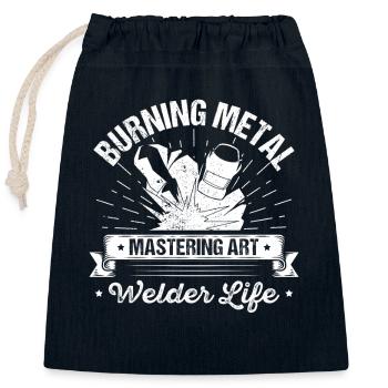 Metallschweißer Schweißen Burning Metal Welder - Verschließbarer Geschenkbeutel aus Baumwolle (25x30cm) - Navy - Vorne