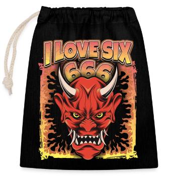 Teufel-Devil, Satan Spruch 666 - Verschließbarer Geschenkbeutel aus Baumwolle (25x30cm) - Schwarz - Vorne