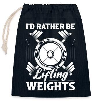 Lifting Weights Workout Training Weight Lifting - Closable cotton gift bag (25x30cm) - navy - Front