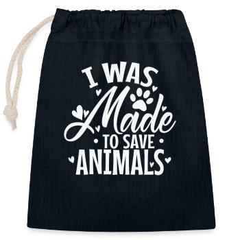 J’ai été fait pour sauver les animaux Profession vétérinaire - Sac cadeau en coton avec cordon (25 x 30 cm) - bleu marine - Devant