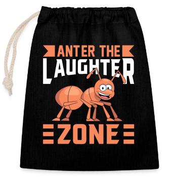 Anter the Laughter Zone - Verschließbarer Geschenkbeutel aus Baumwolle (25x30cm) - Schwarz - Vorne