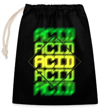 Acid House Techno EDM Party Festival DJ Electro - Verschließbarer Geschenkbeutel aus Baumwolle (25x30cm) - Schwarz - Vorne