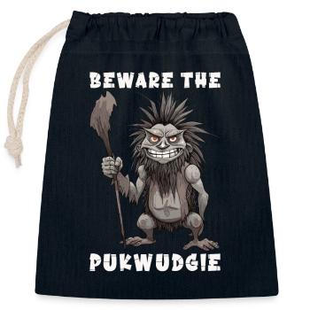 Pukwudgie, Cryptid, Folklore, Myths, Cryptozoologist - Closable cotton gift bag (25x30cm) - navy - Front