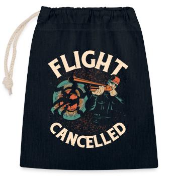 Flight Cancelled Skeet Shooting Trapshooting - Closable cotton gift bag (25x30cm) - navy - Front