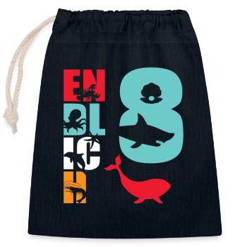 Finally 8 Shark - Closable cotton gift bag (25x30cm) - navy - Front