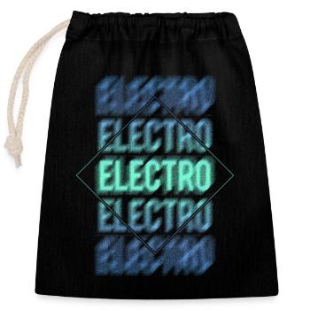 Electro Techno Trance Rave Party Festival - Sac cadeau en coton avec cordon (25 x 30 cm) - noir - Devant